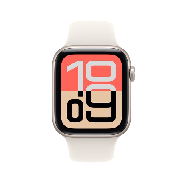 Apple Watch SE 3 GPS + Cellular 44mm Starlight Aluminium Case with Starlight Sport Band - S/M image 2