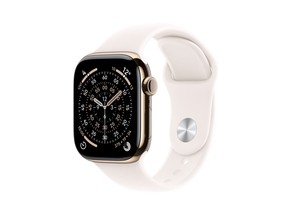 Apple Watch Series 11 GPS + Cellular 42mm Gold Titanium Case with Light Blush Sport Band - S/M