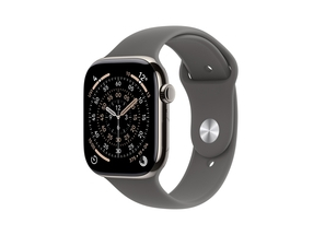 Apple Watch Series 11 GPS + Cellular 42mm Natural Titanium Case with Stone Grey Sport Band - M/L