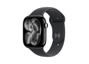 Apple Watch Series 11 GPS 46mm Jet Black Aluminium Case with Black Sport Band - M/L