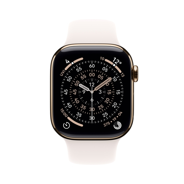 Apple Watch Series 11 GPS + Cellular 42mm Gold Titanium Case with Light Blush Sport Band - M/L image 2