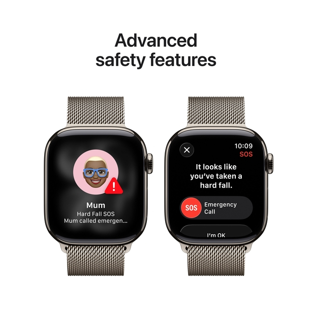 Apple Watch Series 11 GPS + Cellular 42mm Natural Titanium Case with Natural Milanese Loop image 6