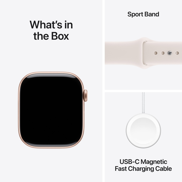 Apple Watch Series 11 GPS + Cellular 42mm Rose Gold Aluminium Case with Light Blush Sport Band - M/L image 8