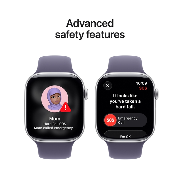 Apple Watch Series 11 GPS + Cellular 42mm Silver Aluminium Case with Purple Fog Sport Band - M/L image 6
