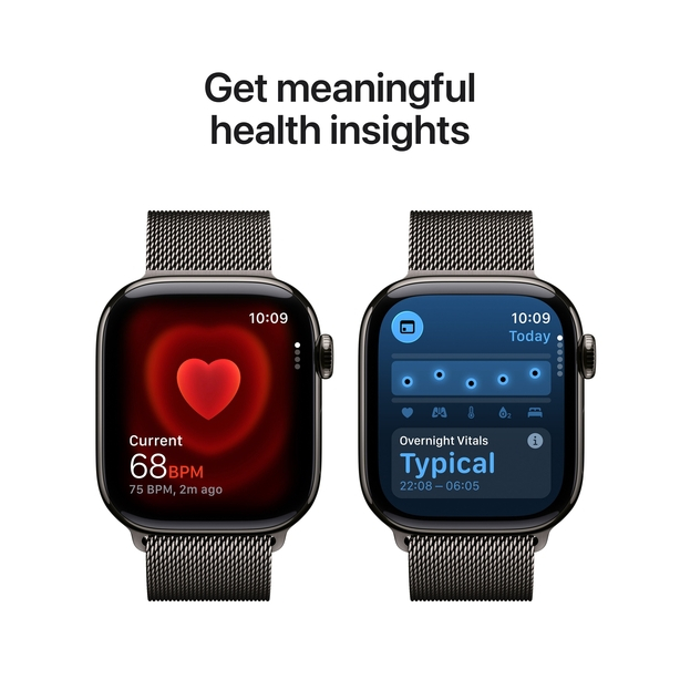 Apple Watch Series 11 GPS + Cellular 42mm Slate Titanium Case with Slate Milanese Loop image 5