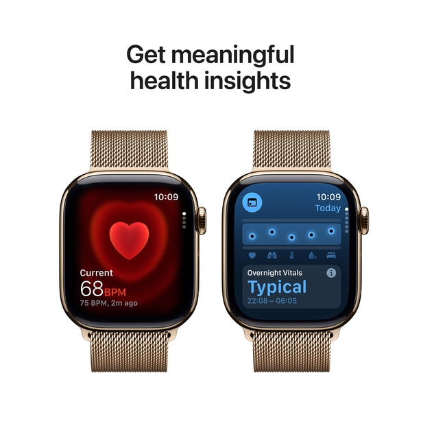 Apple Watch Series 11 GPS + Cellular 46mm Gold Titanium Case with Gold Milanese Loop - M/L image 5