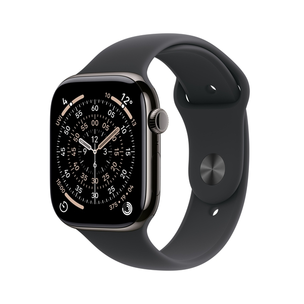 Apple Watch Series 11 GPS + Cellular 46mm Slate Titanium Case with Black Sport Band - M/L image 1