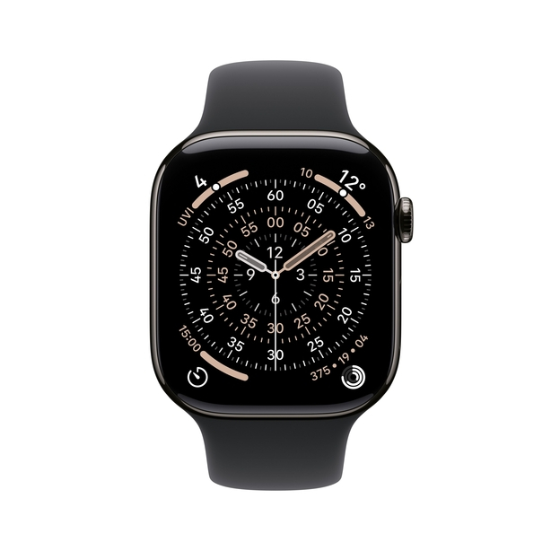 Apple Watch Series 11 GPS + Cellular 46mm Slate Titanium Case with Black Sport Band - M/L image 2