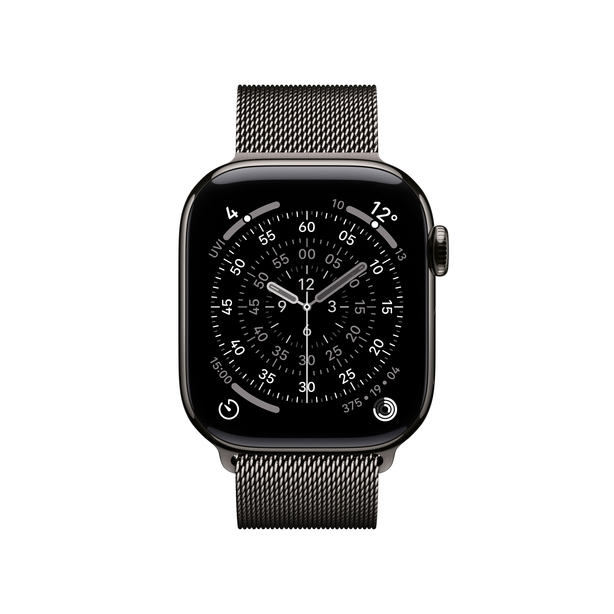 Apple Watch Series 11 GPS + Cellular 46mm Slate Titanium Case with Slate Milanese Loop - M/L image 2