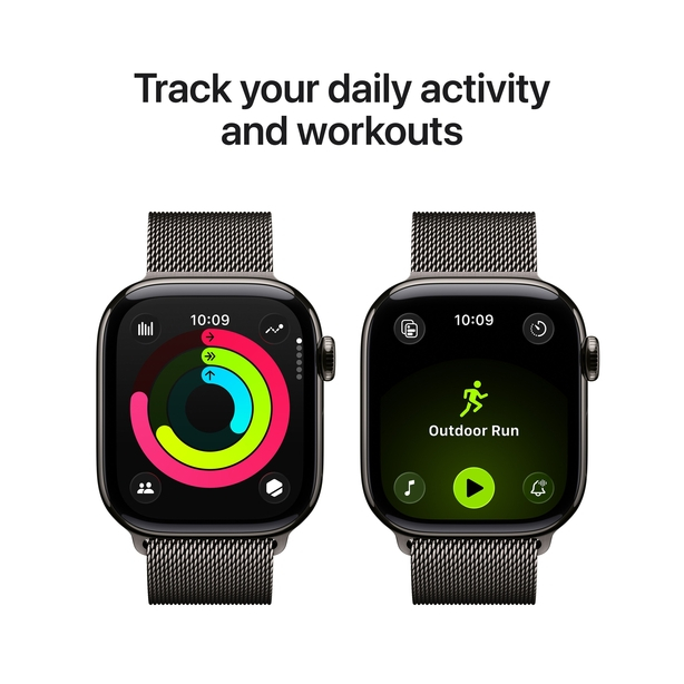 Apple Watch Series 11 GPS + Cellular 46mm Slate Titanium Case with Slate Milanese Loop - M/L image 4