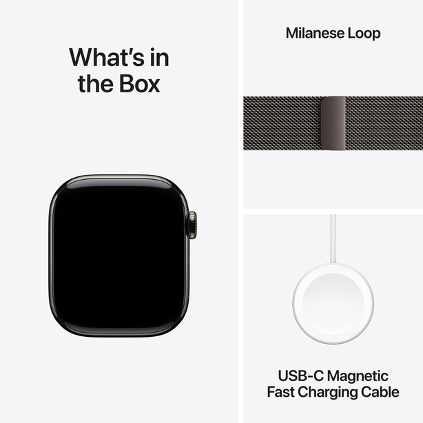 Apple Watch Series 11 GPS + Cellular 46mm Slate Titanium Case with Slate Milanese Loop - M/L image 9