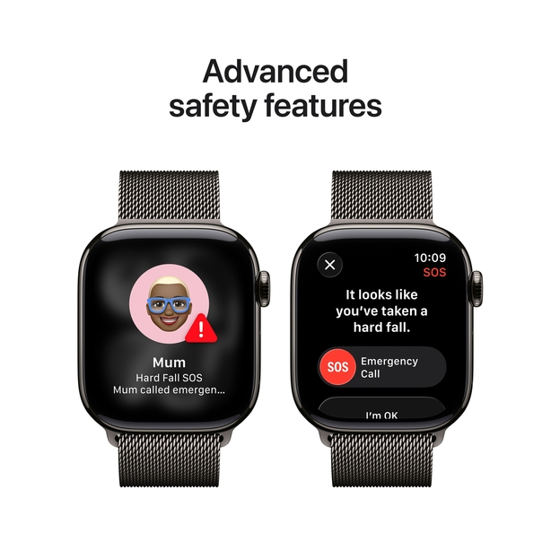 Apple Watch Series 11 GPS + Cellular 46mm Slate Titanium Case with Slate Milanese Loop - S/M image 6