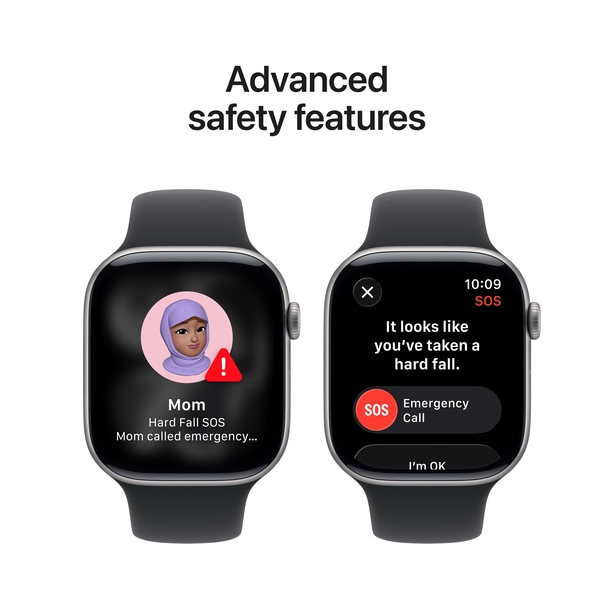 Apple Watch Series 11 GPS + Cellular 46mm Space Grey Aluminium Case with Black Sport Band - S/M image 6