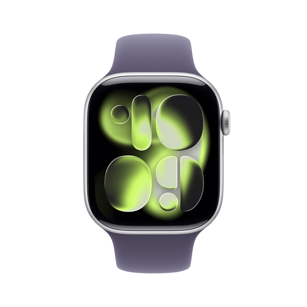Apple Watch Series 11 GPS 42mm Silver Aluminium Case with Purple Fog Sport Band - S/M image 2