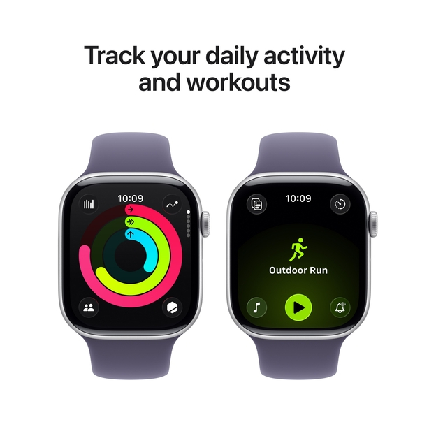 Apple Watch Series 11 GPS 46mm Silver Aluminium Case with Purple Fog Sport Band - M/L image 4