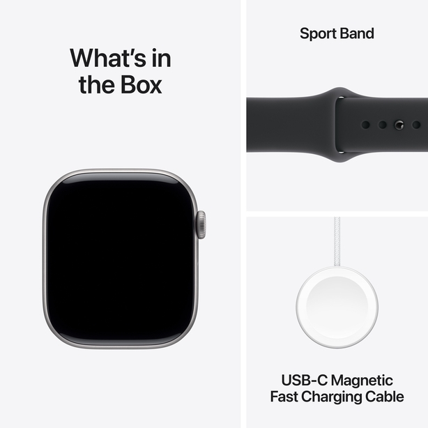 Apple Watch Series 11 GPS 46mm Space Grey Aluminium Case with Black Sport Band - M/L image 8