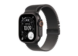 Apple Watch Ultra 3 GPS + Cellular 49mm Black Titanium Case with Black Titanium Milanese Loop - Small