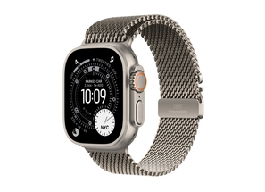 Apple Watch Ultra 3 GPS + Cellular 49mm Natural Titanium Case with Natural Titanium Milanese Loop - Large