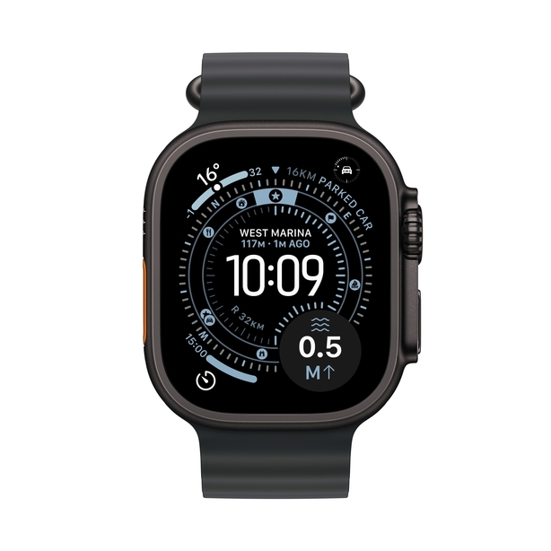 Apple Watch Ultra 3 GPS + Cellular 49mm Black Titanium Case with Black Alpine Loop - Large image 2