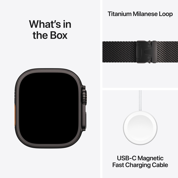 Apple Watch Ultra 3 GPS + Cellular 49mm Black Titanium Case with Black Titanium Milanese Loop - Large image 7