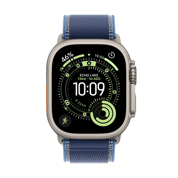 Apple Watch Ultra 3 GPS + Cellular 49mm Natural Titanium Case with Blue/Bright Blue Trail Loop - M/L image 2