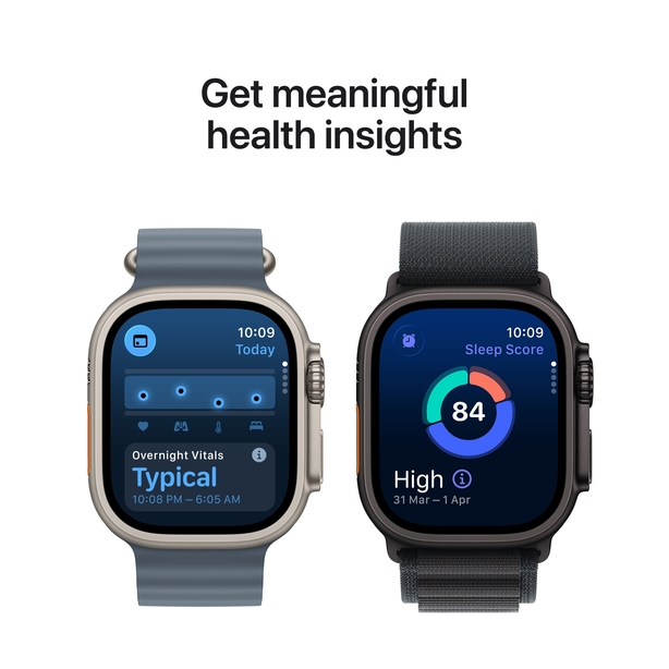 Apple Watch Ultra 3 GPS + Cellular 49mm Natural Titanium Case with Blue/Bright Blue Trail Loop - M/L image 6