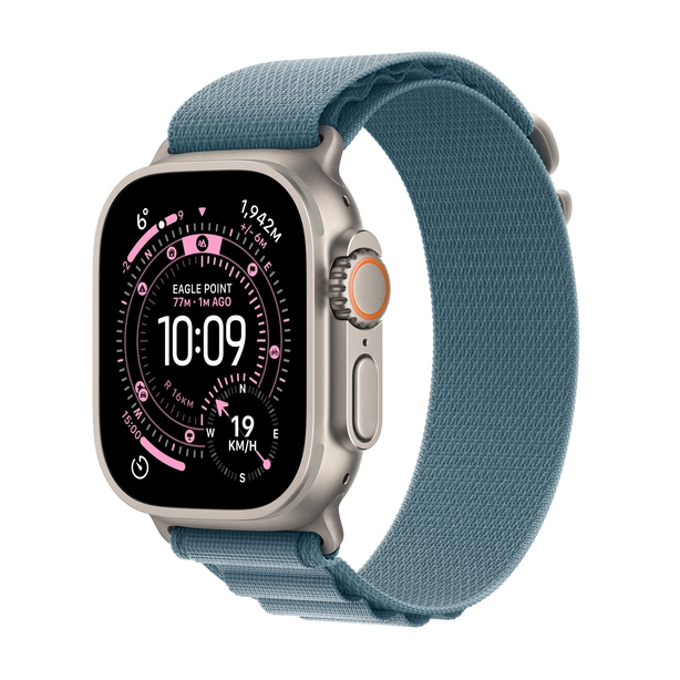Apple Watch Ultra 3 GPS + Cellular 49mm Natural Titanium Case with Light Blue Alpine Loop - Medium image 7