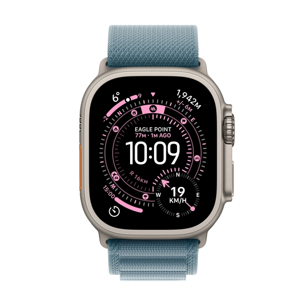 Apple Watch Ultra 3 GPS + Cellular 49mm Natural Titanium Case with Light Blue Alpine Loop - Small image 1