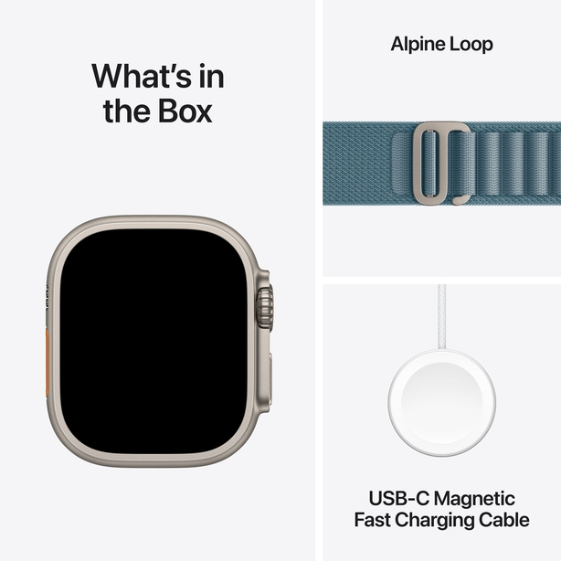 Apple Watch Ultra 3 GPS + Cellular 49mm Natural Titanium Case with Light Blue Alpine Loop - Small image 6