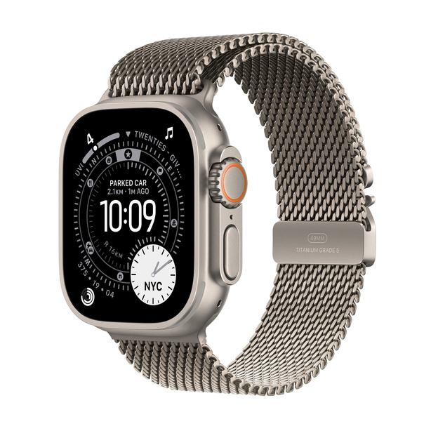 Apple Watch Ultra 3 GPS + Cellular 49mm Natural Titanium Case with Natural Titanium Milanese Loop - Small image 1